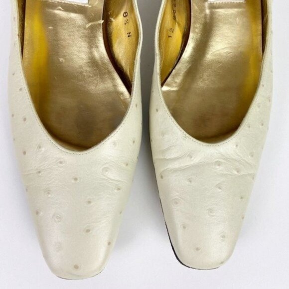 Vintage 80's Mint Green Leather Chain Wrapped Heels - Picture 12 of 13